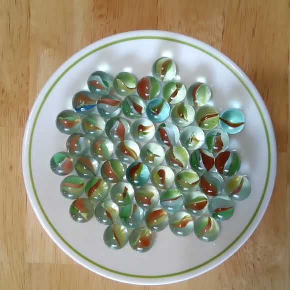 Marble Pouch w/ 10 marbles & 1 boulder Plus Bag Of 50 Cat's Eye Marbles - Picture 5 of 5